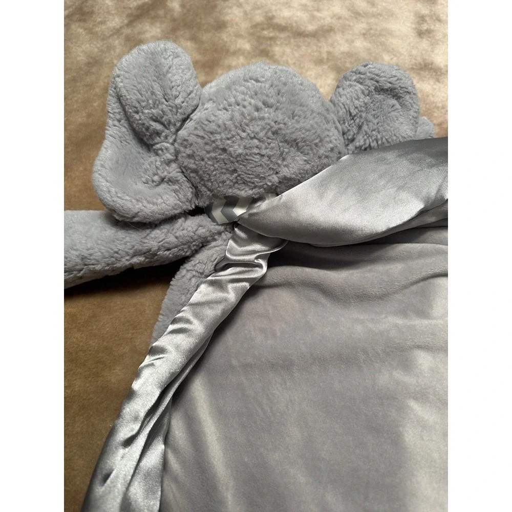 Bearington Baby Collection Lovey Elephant Gray Large 28x28 Security Blanket